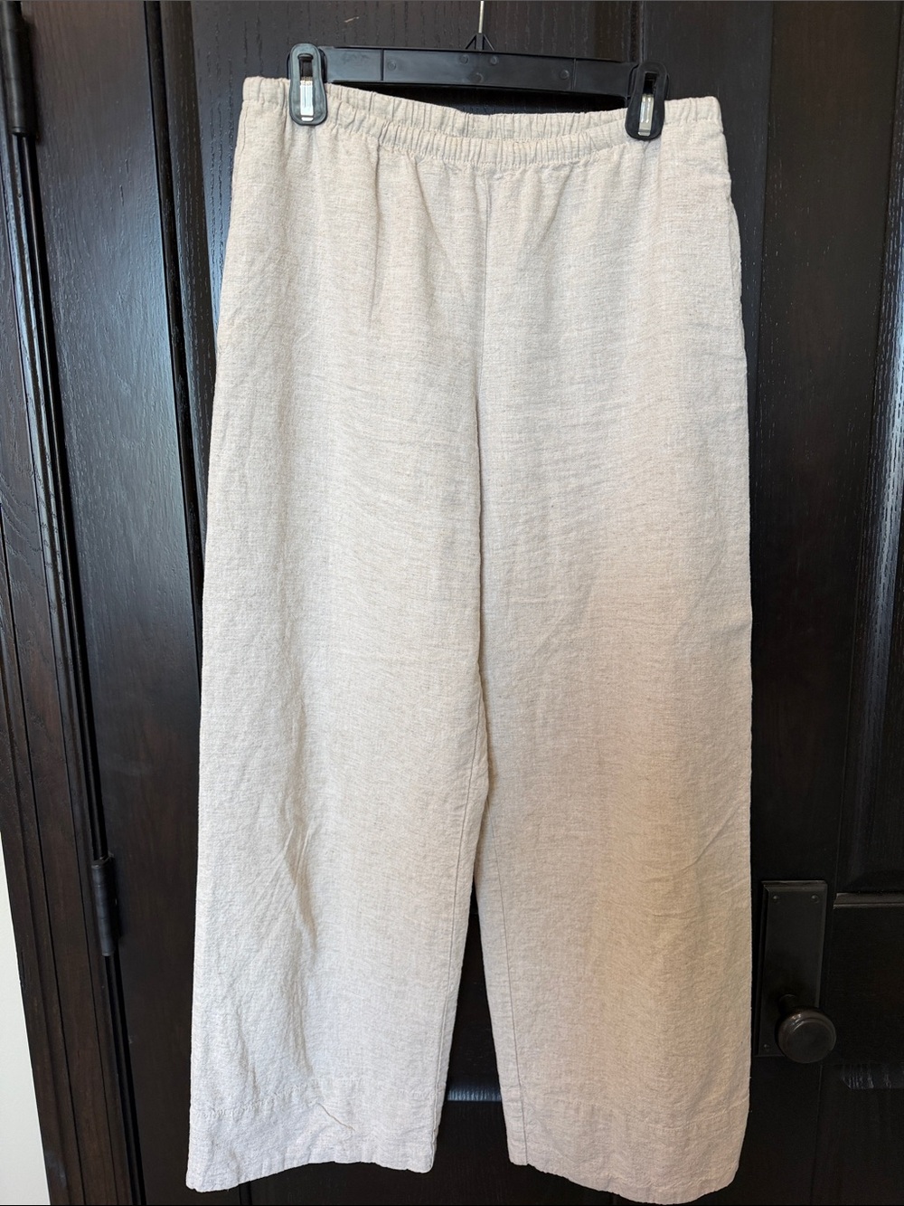 GAP Beige Elastic-Waist Wide Leg Pants